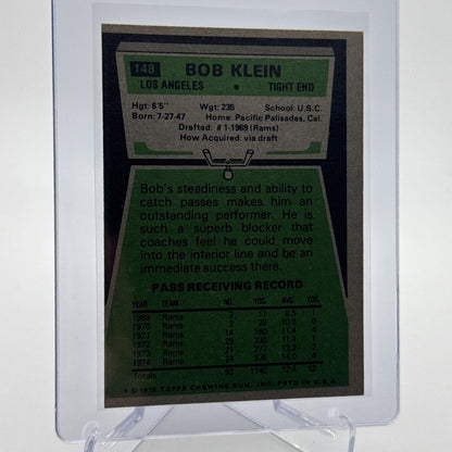 1975 Topps Bob Klein Football Card #148 NM Quality #4 FREE SHIPPING