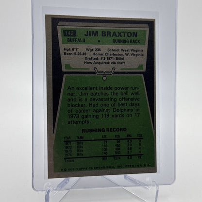 1975 Topps Jim Braxton Football Card #142 NM Quality #6 FREE SHIPPING