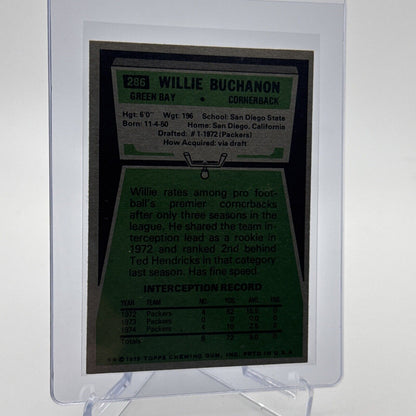 1975 Topps Willie Buchanon Football Card #286 NM Quality #3 FREE SHIPPING