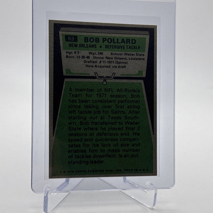 1975 Topps Bob Pollard Football Card #63 NM Quality #3 FREE SHIPPING