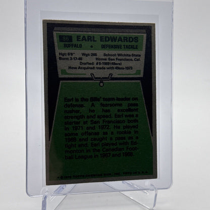 1975 Topps Earl Edwards Rookie Football Card #86 NM Quality #6 FREE SHIPPING