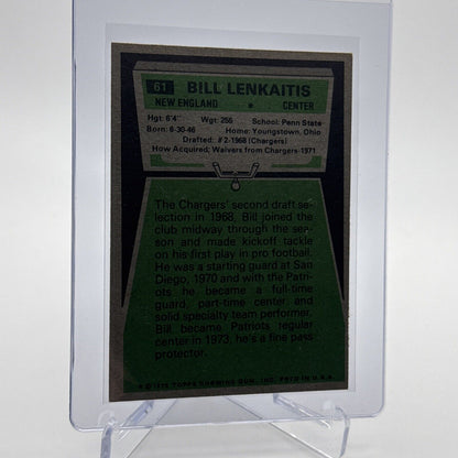 1975 Topps Bill Lenkaitis Football Card #61 NM Quality #8 FREE SHIPPING