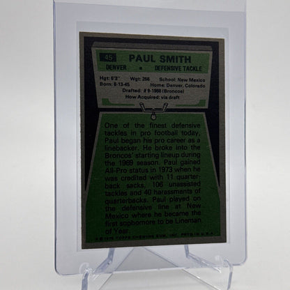 1975 Topps Paul Smith Football Card #45 NM Quality #5 FREE SHIPPING