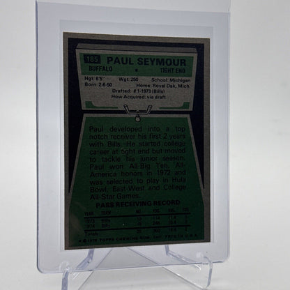 1975 Topps Paul Seymour Football Card #185 NM Quality #5 FREE SHIPPING