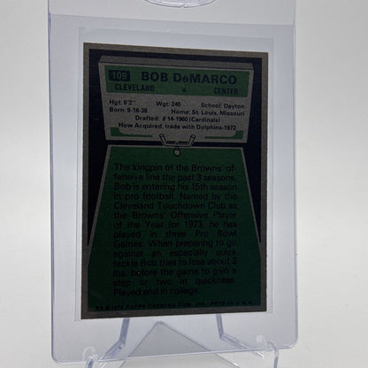 1975 Topps Bob DeMarco Football Card #109 NM Quality #2 FREE SHIPPING