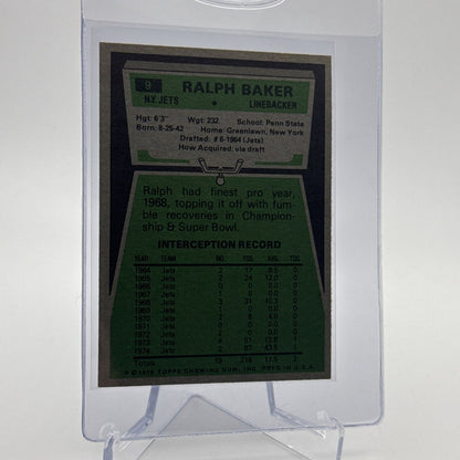 1975 Topps Ralph Baker Football Card #9 NM Quality #3 FREE SHIPPING