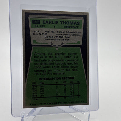 1975 Topps Earlie Thomas Football Card #149 NM Quality #2 FREE SHIPPING