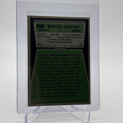1975 Topps Bruce Jarvis Football Card #27 NM Quality #4 FREE SHIPPING
