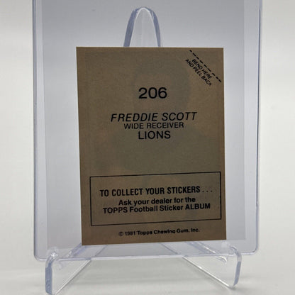 1981 Topps Freddie Scott Football Sticker Card #206 NM-MT FREE SHIPPING