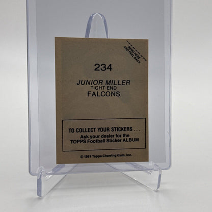 1981 Topps Junior Miller Football Sticker Card #234 NM-MT FREE SHIPPING