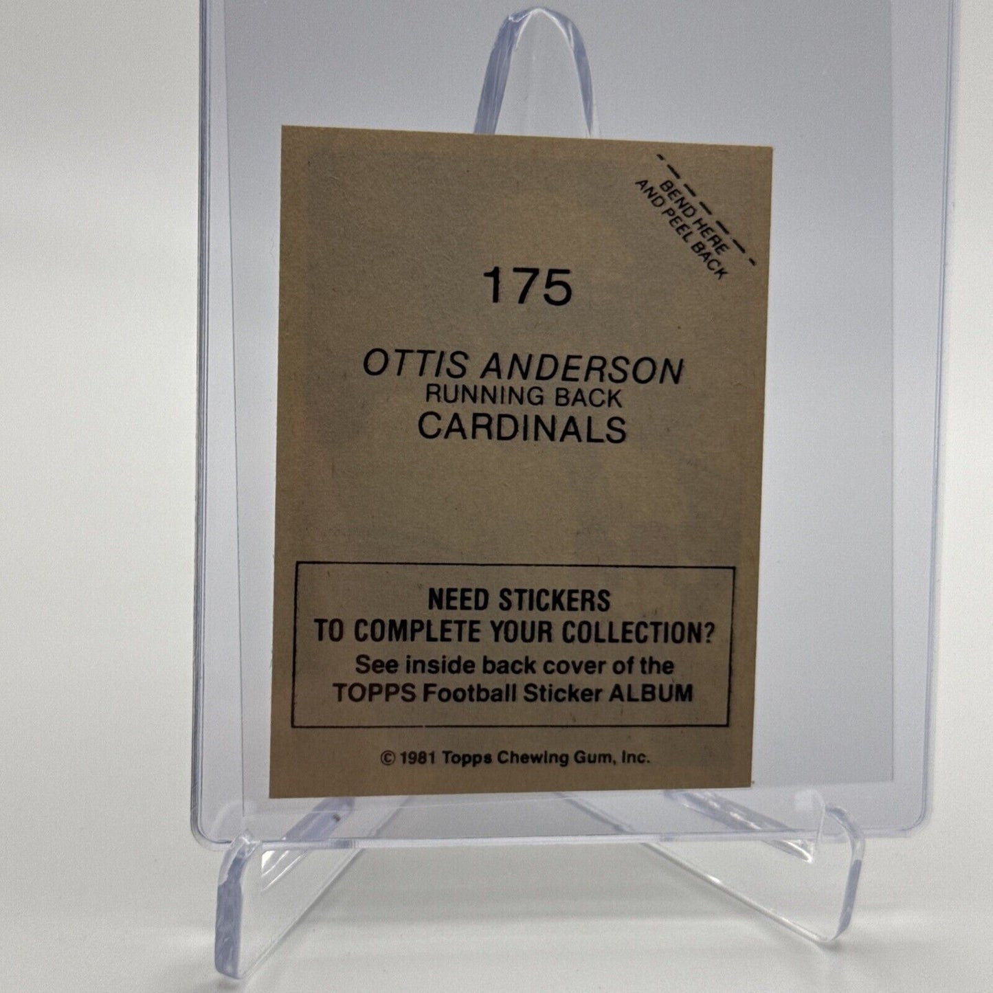 1981 Topps Ottis Anderson Football Sticker Card #175 NM-MT FREE SHIPPING