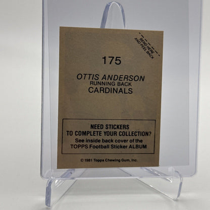 1981 Topps Ottis Anderson Football Sticker Card #175 NM-MT FREE SHIPPING