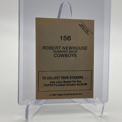 1981 Topps Robert Newhouse Football Sticker Card #156 NM-MT FREE SHIPPING
