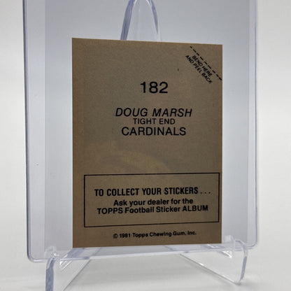 1981 Topps Doug Marsh Football Sticker Card #182 NM-MT FREE SHIPPING