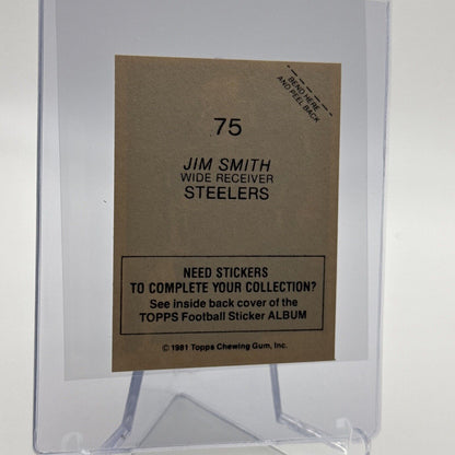 1981 Topps Jim Smith Football Sticker Card #75 NM-MT FREE SHIPPING