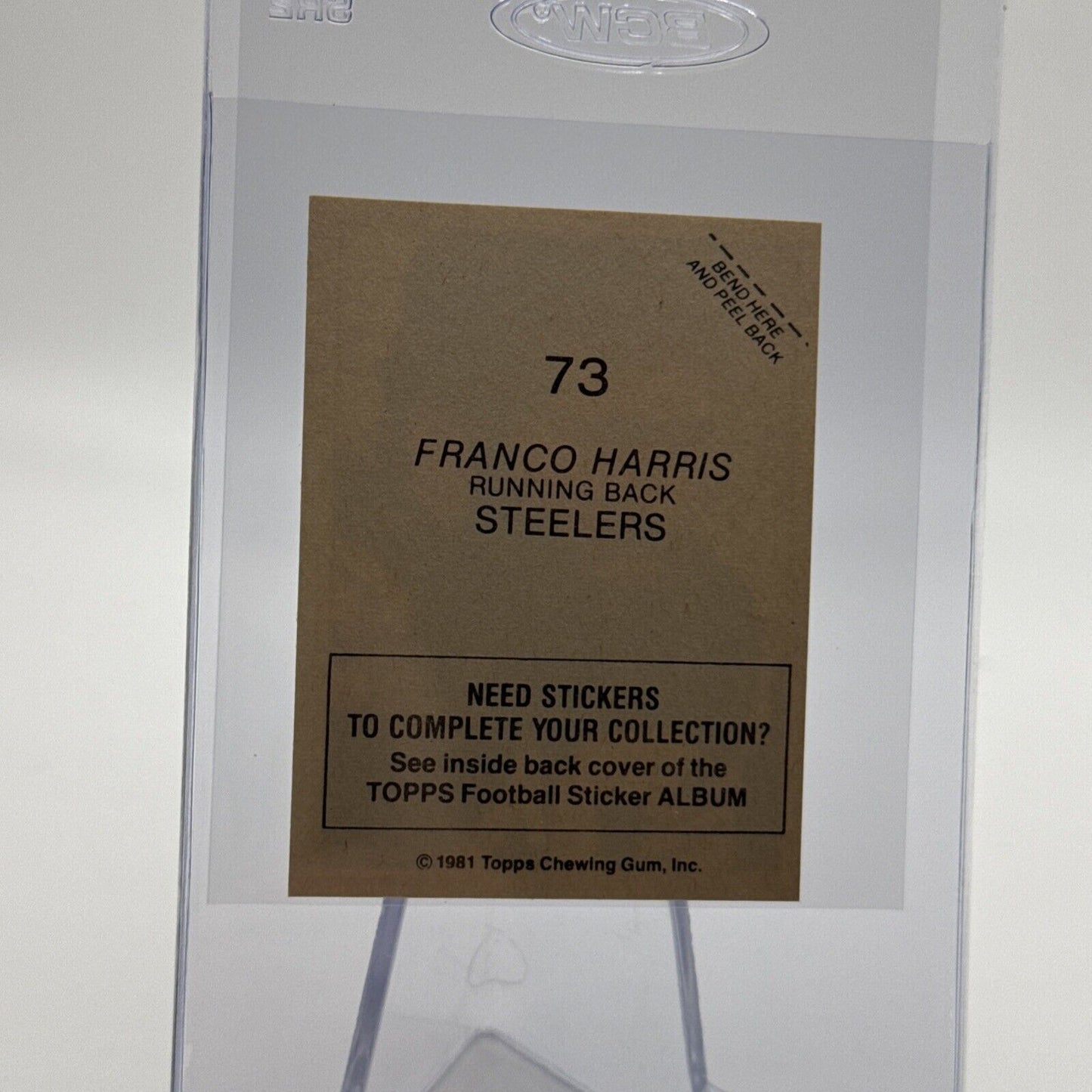 1981 Topps Franco Harris Football Sticker Card #73 NM-MT FREE SHIPPING