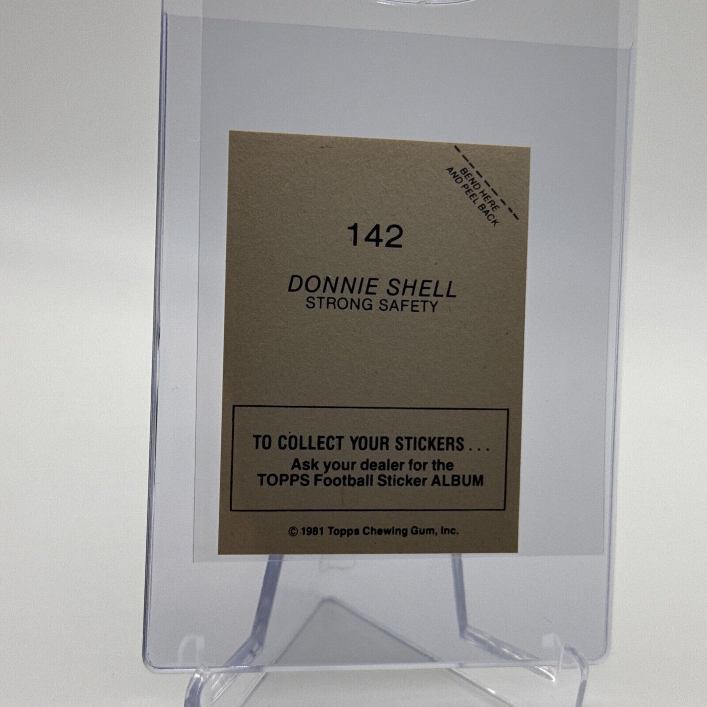 1981 Topps Donnie Shell FOIL Football Sticker Card #142 NM-MT FREE SHIPPING