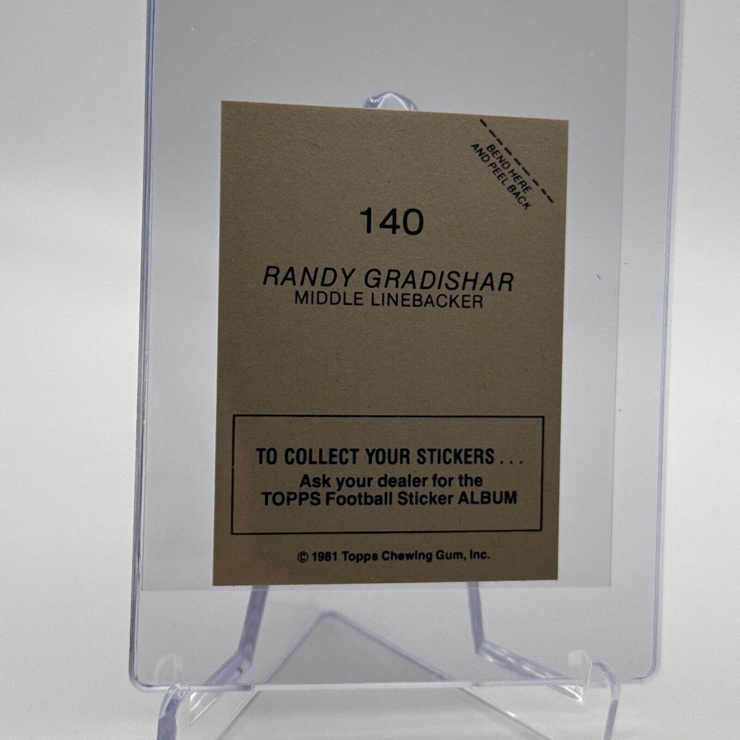 1981 Topps Randy Gradishar FOIL Football Sticker Card #140 NM-MT FREE SHIPPING