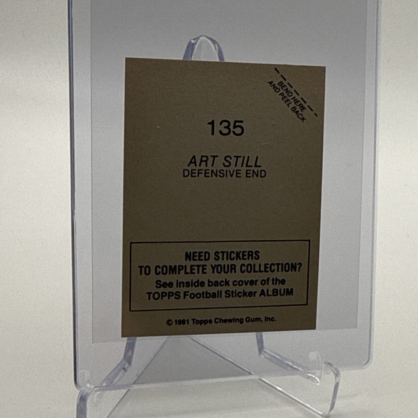 1981 Topps Art Still FOIL Football Sticker Card #135 NM-MT FREE SHIPPING