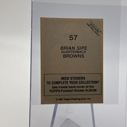 1981 Topps Brian Sipe Football Sticker Card #57 NM-MT FREE SHIPPING