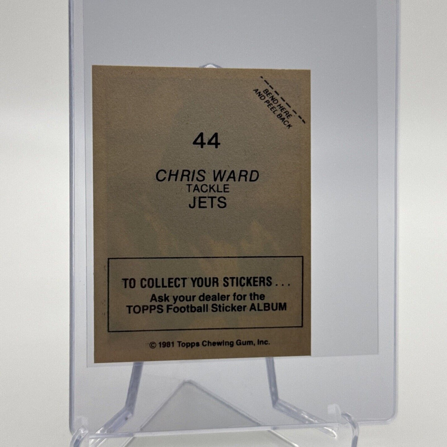 1981 Topps Chris Ward Football Sticker Card #44 NM-MT FREE SHIPPING