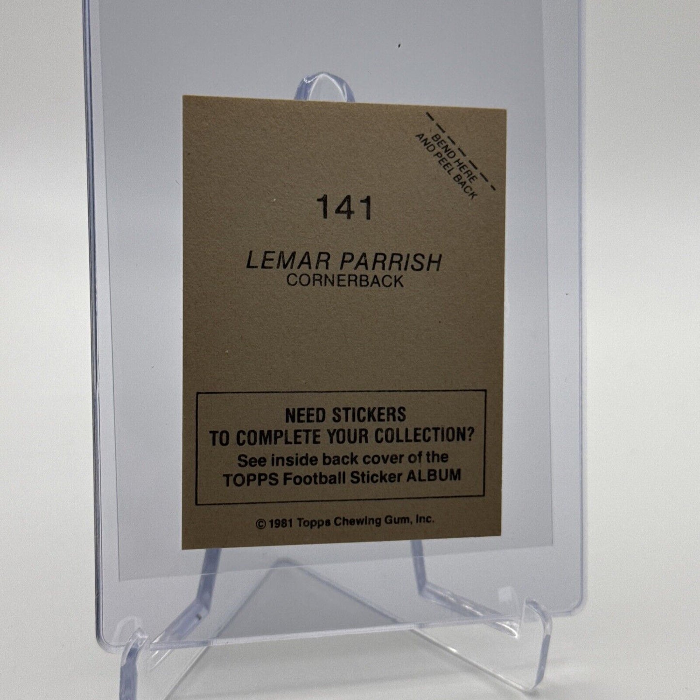 1981 Topps Lemar Parrish FOIL Football Sticker Card #141 NM-MT FREE SHIPPING