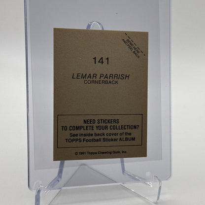 1981 Topps Lemar Parrish FOIL Football Sticker Card #141 NM-MT FREE SHIPPING