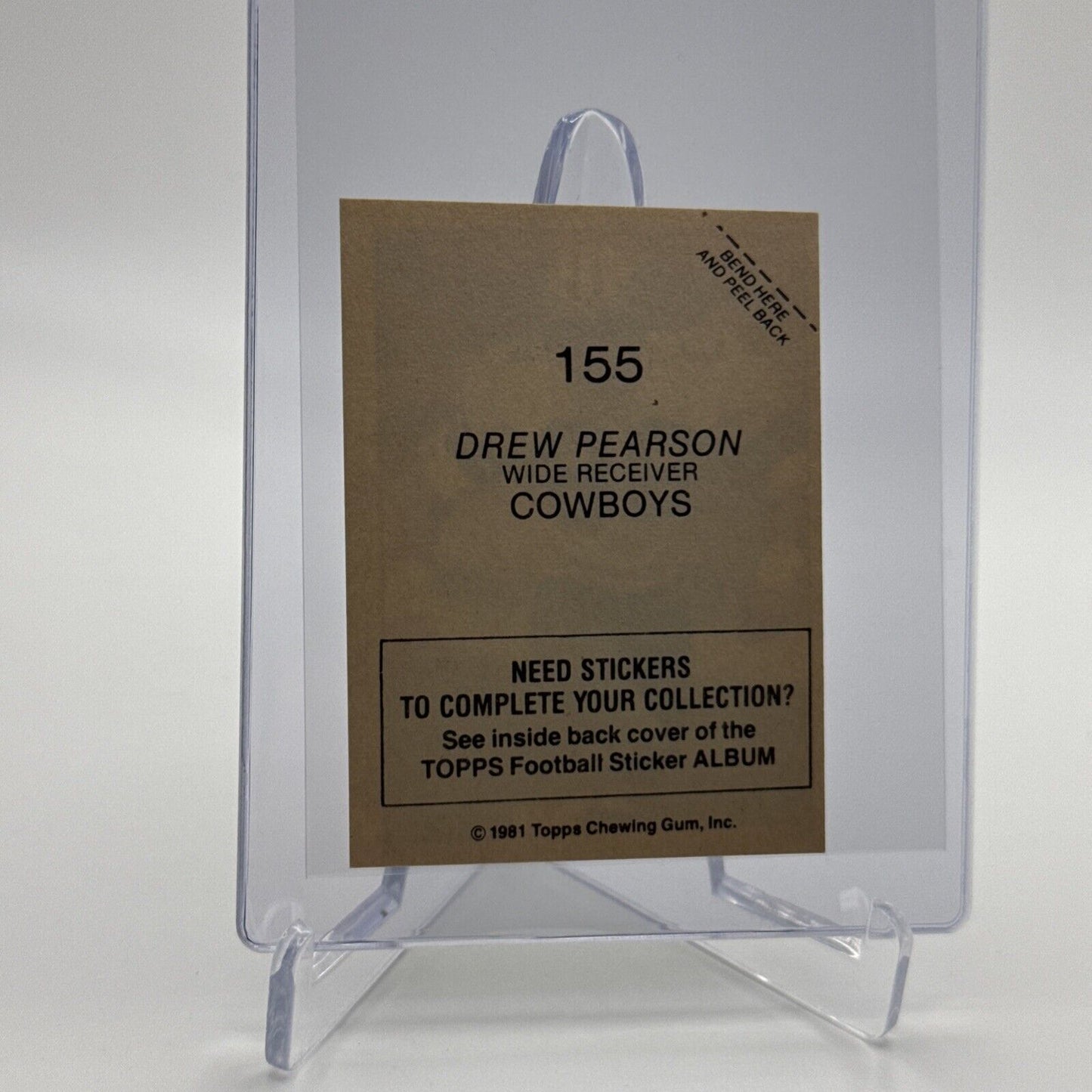 1981 Topps Drew Pearson Football Sticker Card #155 NM-MT FREE SHIPPING