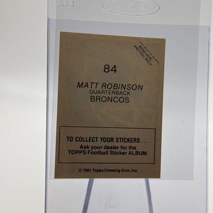 1981 Topps Matt Robinson Football Sticker Card #84 NM-MT FREE SHIPPING