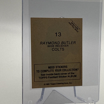 1981 Topps Raymond Butler Football Sticker Card #13 NM-MT FREE SHIPPING