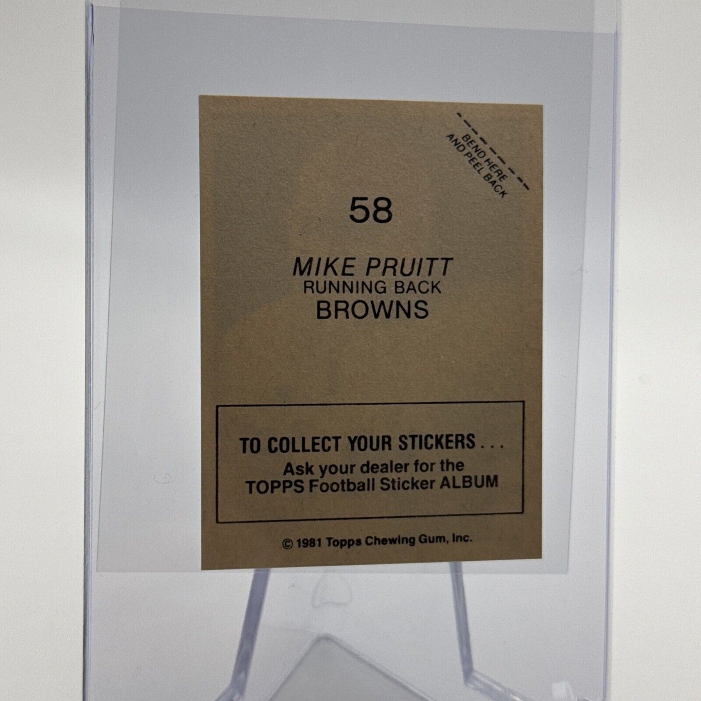 1981 Topps Mike Pruitt Football Sticker Card #58 NM-MT FREE SHIPPING