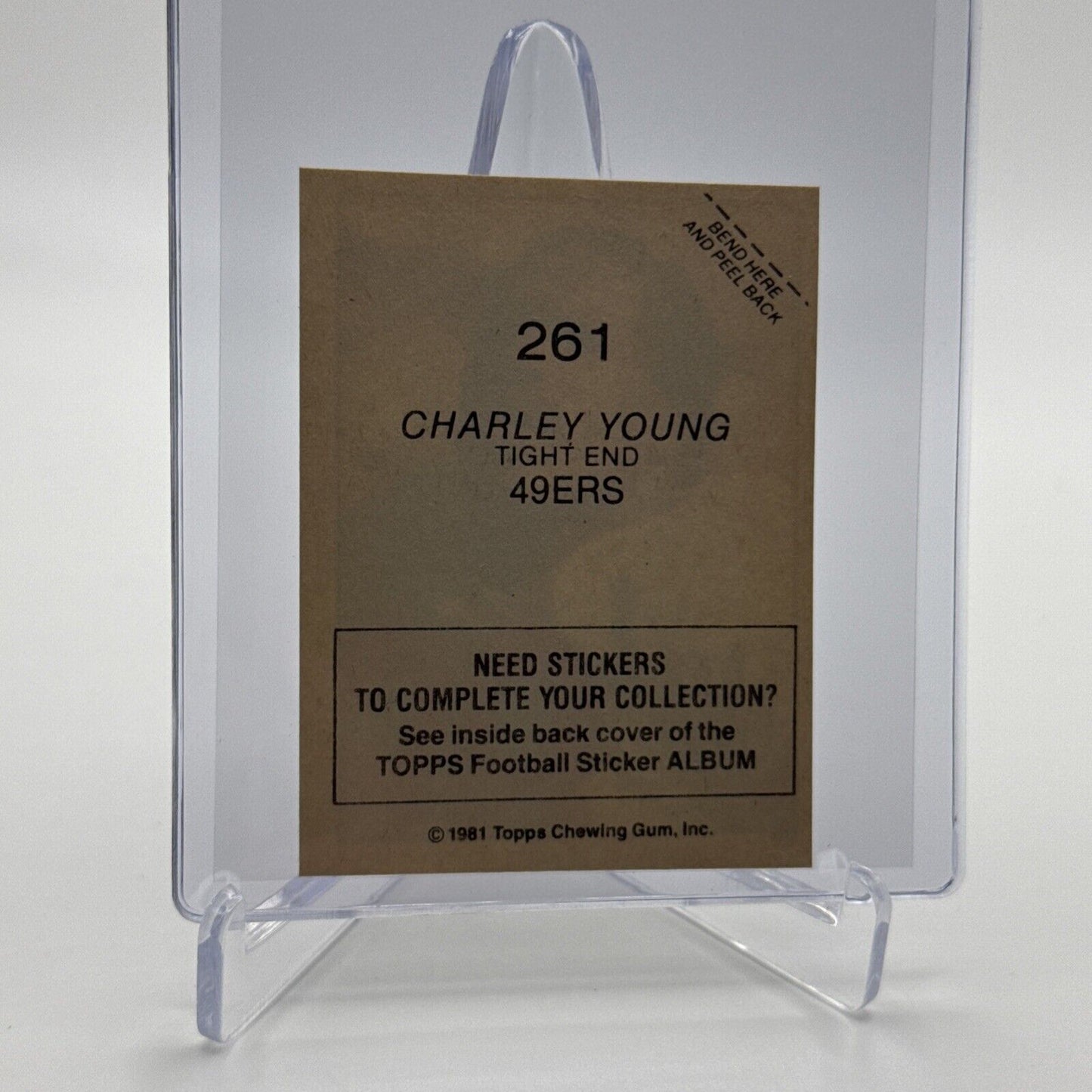 1981 Topps Charle Young Football Sticker Card #261 NM-MT FREE SHIPPING