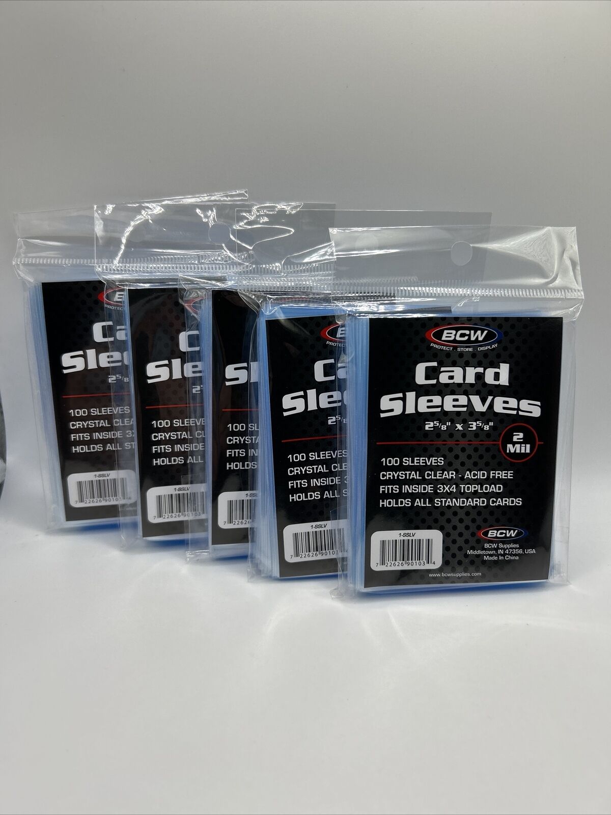 BCW Soft Sleeves 5 Packs of 100 Standard Cards AND 5 Packs of 100 THICK Cards