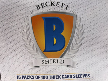 Beckett Shield Soft Card THICK Sleeves 15 Packs of 100 Sleeves, Full Box of 1500