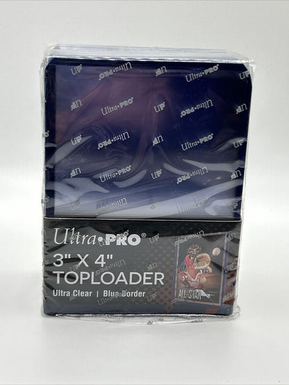 Ultra Pro 3X4 BLUE BORDER Toploaders 35pt 40 Packs of 25 toploaders, 1000 total
