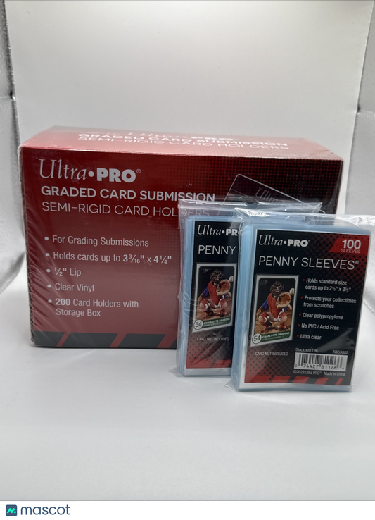Ultra Pro Graded Card Submission Semi-Rigid Card Holders BOX of 200 + 200 Sleeve