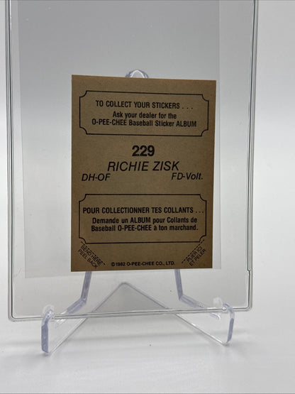1982 O-Pee-Chee Stickers Richie Zisk Baseball Card #229 NM-MT FREE SHIPPING