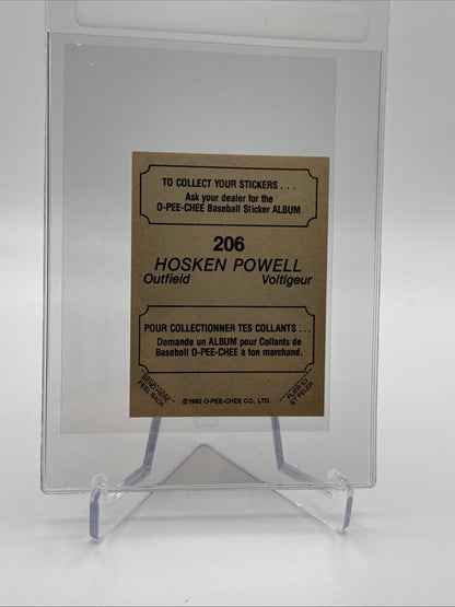 1982 O-Pee-Chee Stickers Hosken Powell Baseball Card #206 NM-MT FREE SHIPPING