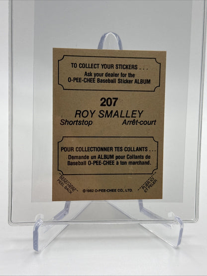 1982 O-Pee-Chee Stickers Roy Smalley Baseball Card #207 NM-MT FREE SHIPPING