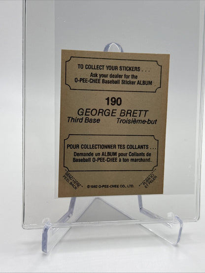 1982 O-Pee-Chee Stickers George Brett Baseball Card #190 NM-MT FREE SHIPPING