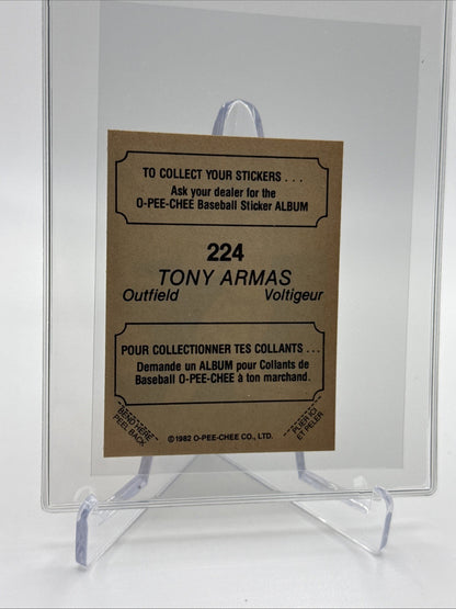 1982 O-Pee-Chee Stickers Tony Armas Baseball Card #224 NM-MT FREE SHIPPING