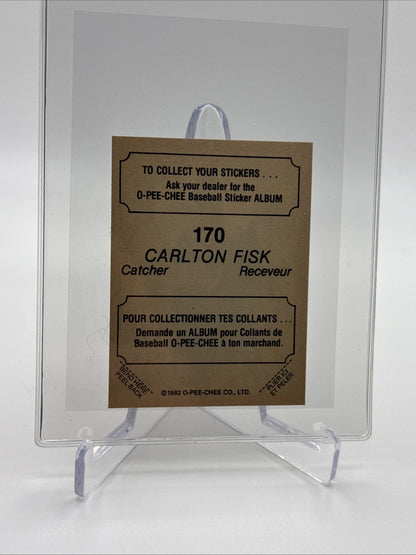 1982 O-Pee-Chee Stickers Carlton Fisk Baseball Card #170 NM-MT FREE SHIPPING