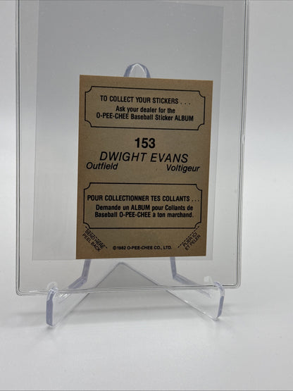 1982 O-Pee-Chee Stickers Dwight Evans Baseball Card #153 NM-MT FREE SHIPPING