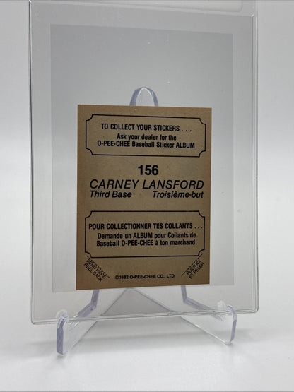 1982 O-Pee-Chee Stickers Carney Lansford Baseball Card #156 NM-MT FREE SHIPPING