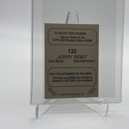 1982 O-Pee-Chee Stickers Jerry Remy FOIL Card #132 NM-MT FREE SHIPPING