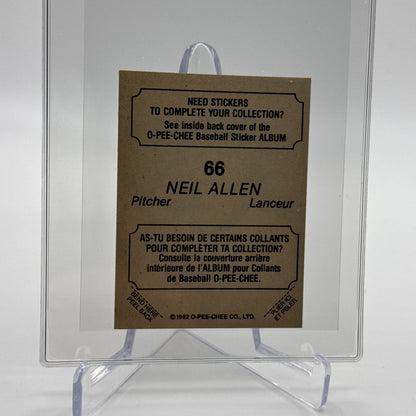 1982 O-Pee-Chee Stickers Neil Allen Baseball Card #66 NM-MT FREE SHIPPING