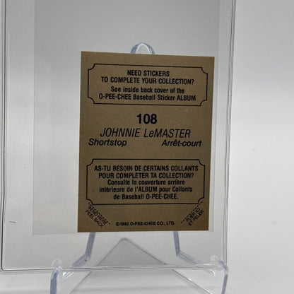 1982 O-Pee-Chee Stickers Johnnie LeMaster Baseball Card #108 NM-MT FREE SHIPPING