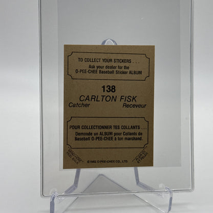 1982 O-Pee-Chee Stickers Carlton Fisk FOIL Card #138 NM-MT FREE SHIPPING
