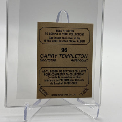 1982 O-Pee-Chee Stickers Garry Templeton Baseball Card #96 NM-MT FREE SHIPPING