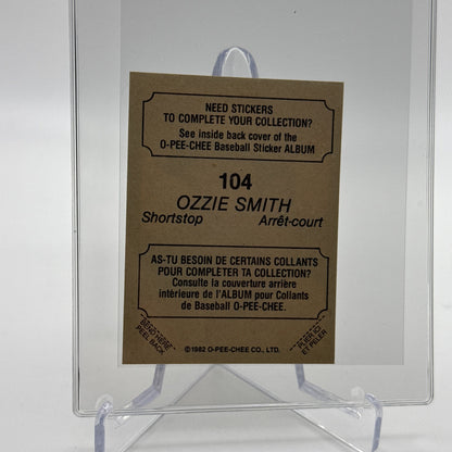 1982 O-Pee-Chee Stickers Ozzie Smith Baseball Card #104 NM-MT FREE SHIPPING